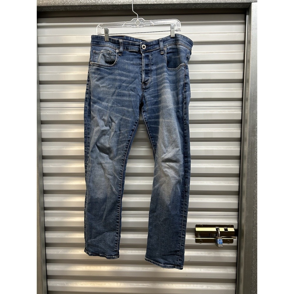 G-Star Raw Denim Button Fly Jeans Men's Model 3301 Blue - Read Description